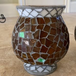Home Interiors mosaic candle holders/vase, beautiful! like new, no flaws.